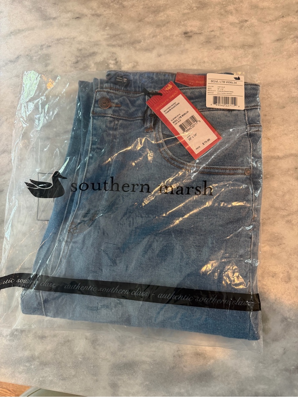 Southern Marsh Men’s Light Blue Slim Straight Jeans